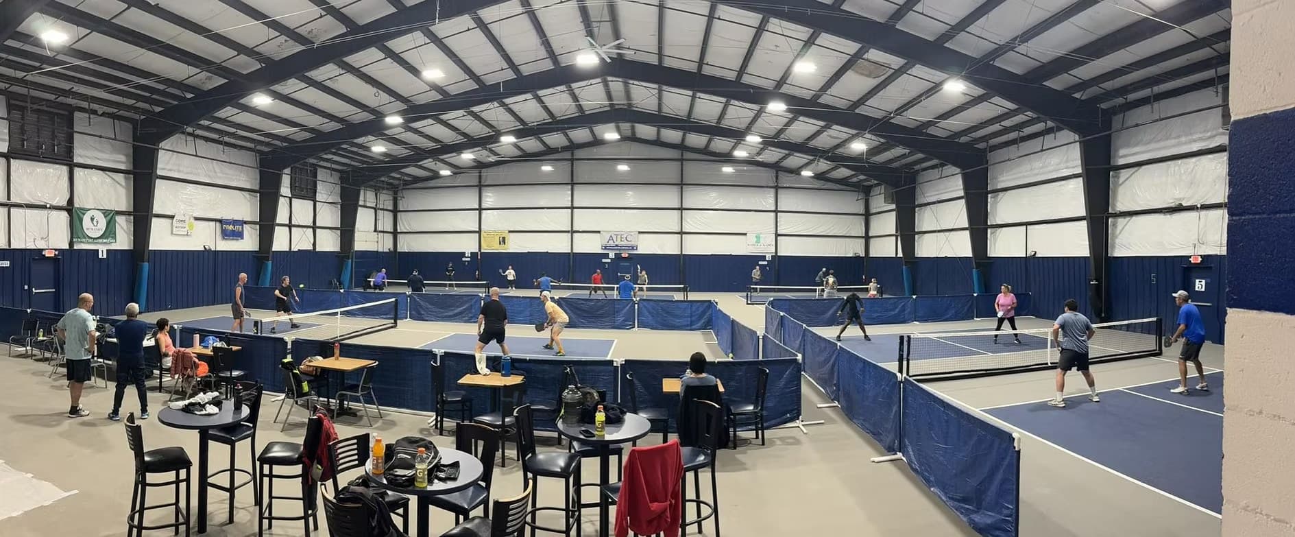Pickleball courts in use at the facility